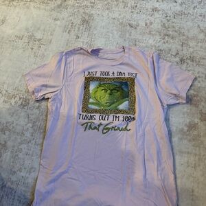 The Grinch Graphic Tee - Light pink with Green Print